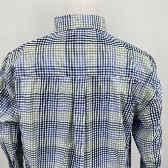 George Strait Wrangler Plaid Button-Down Shirt Mens L/G Cowboy Cut 100% Cotton B - Picture 7 of 10